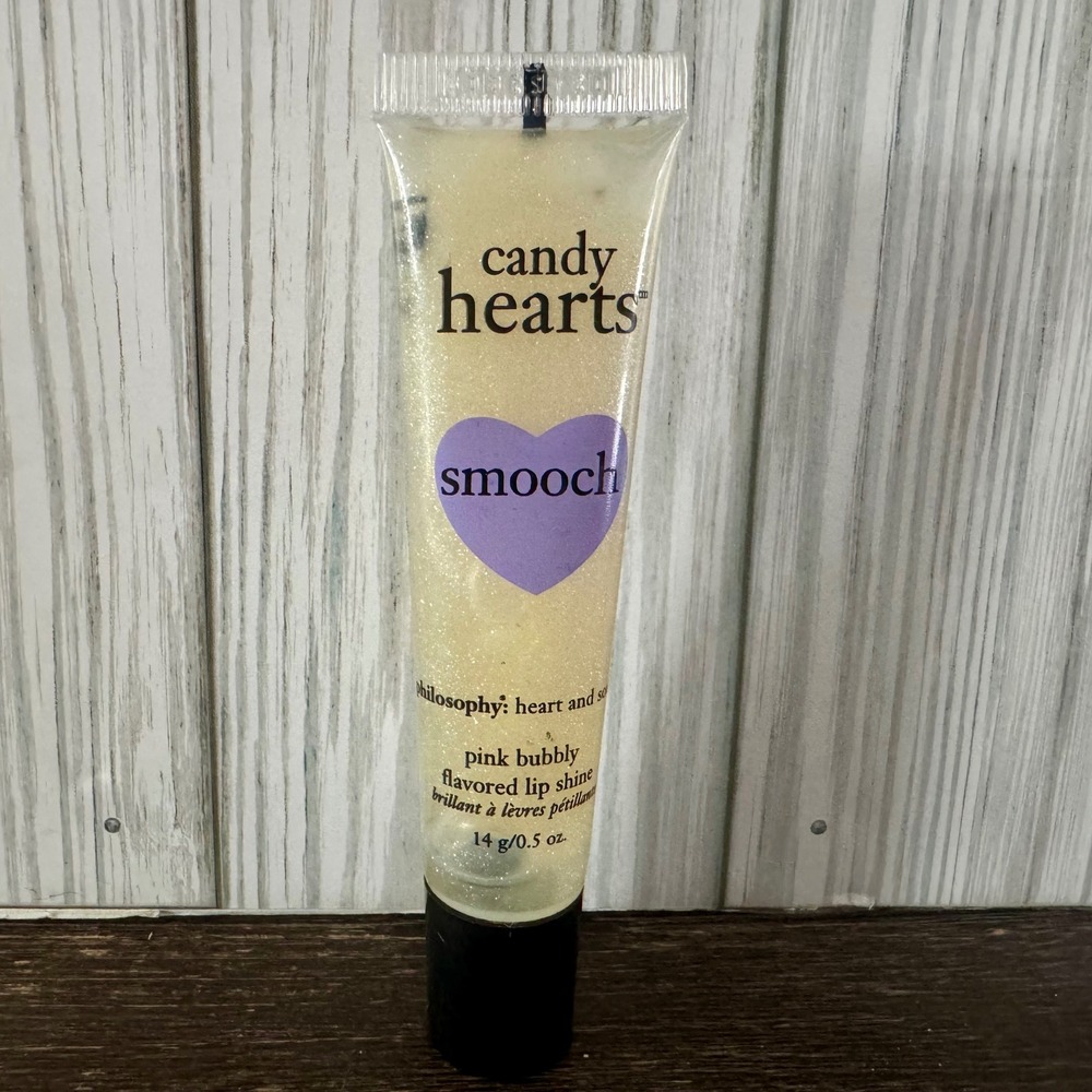 Philosophy Candy Hearts Smooch Pink Bubbly Flavored Lip Shine 0.5 oz Shimmer